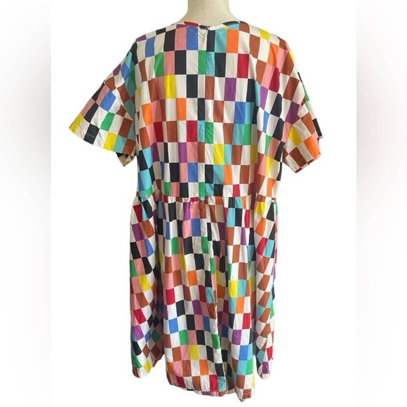 NEW Target Pride Multicolor Checkered Short Sleeve Skater Dress - Picture 4 of 8